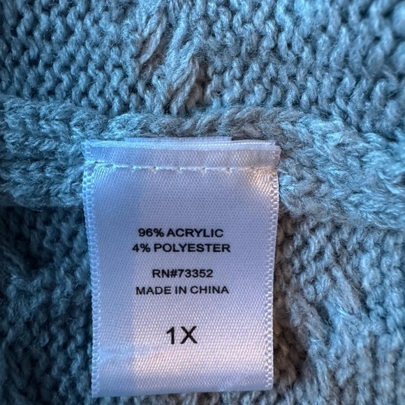 Womens Chunky Cable Knit Sweater Size 1X Bohemian Scandi Fisherman Layers Indie - Picture 5 of 7